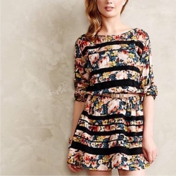 Anthropologie Holding Horses Garden Lace Tiered Mini Dress - Picture 2 of 8